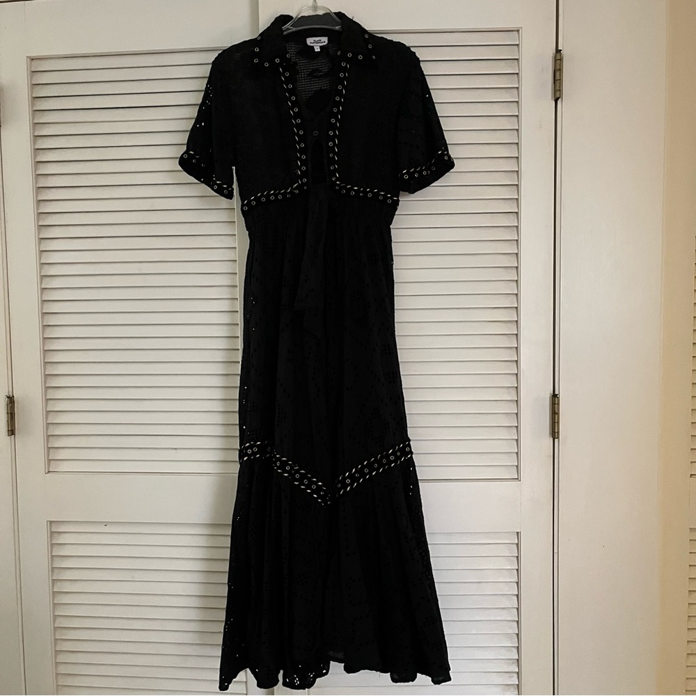 Place Nationale black eyelet maxi dress